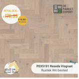 Sample PEX5191 Reseda Rustiek Wit Geolied Visgraat