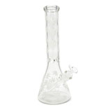 GLASS BONG 32CM BEAKER GLOW ICE LEAVES