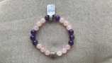 Bracelet "Calme et sérénité: quartz rose et améthyste" 8 mm