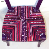 Chaise paillée, version violette foncée. Collection Bougainvilliers.