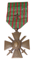 Croix de guerre 1914-1918 une citation français WW1