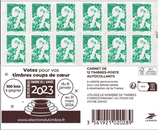 Carnet Marianne de l'avenir, couverture "élection du timbre de l'année" 12LV 15xx-Cx - 2024 Neuf**
