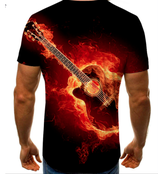 T-shirt-guitare-flamme