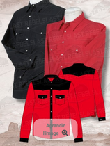 Chemise Rouge/Noir MC 1054