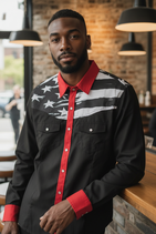 Chemise rouge et noire