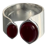 Bague pierres rouges argent