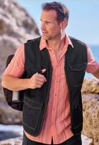 Gilet-zip denim