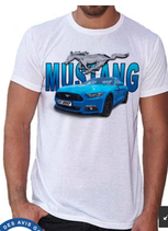 T-shirt-Mustang-bleue