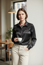 Chemise-satin-dentelle