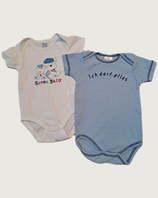 Kurzarmbody Set blau/weiss Gr. 74/80