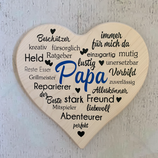 Wandbild "Papa" Herz aus Ahornholz