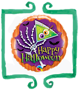 Palloncino mylar Happy Halloween 18"/46cm Qualatex