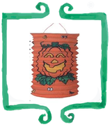 Lanterne di carta zucca arancione - 2,3 m