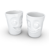 Becher Set Nr. 3 Witzig & Lecker ohne Henkel in weiß