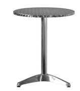 TAVOLO IN ALLUMINIO E ACCIAIO Ø60  Tavolo contract – alluminio e acciaio – ø 60 cm – bordo arrotondato – piedini regolabili