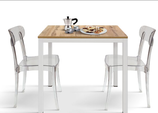 Tavolo Piano Rovere, Struttura in Metallo Colore BIANCO MINIMO ORDINE 4 PZ