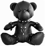 Großer BDSM Teddybär aus Leder mit SM Harness / ein hochwertiges handgefertigtes Geschenk