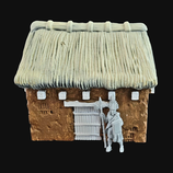 1x 1:32/54mm 2 teiliges Haus für Azteken / Mayas / Inkas #01
