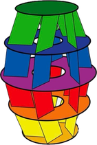Windspiel Lampion Regenbogen incl. LED Lampe & Klettpad