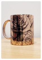 Rose Metallic Tasse mit Rosen