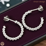 Silber Twisted Creolen (7985)