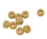 Grossloch Perle (1) - Zinklegierung golden - ~8x5mm (451478)