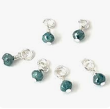 925 Diamant Charm (1) - Blau facettiert - ~4mm (890182)