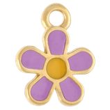 Anhänger Blume (1) - mit Epoxy lila/gelb - 10.5mm (500099)