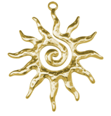 Anhänger Sonne (1) - 40x33mm Edelstahl - golden (451264)