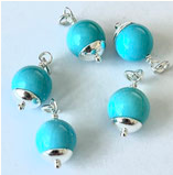 925 Perlen Charm (1) - Türkis - ~7mm (890197)