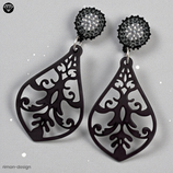 Ornament Ohrstecker Carbongrau (8520)