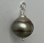 925 Perlen Charm (1) - grey - ~11mm (890222e)