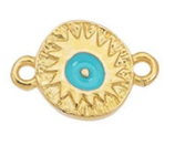 Connector Auge Gottes (1) - Zinklegierung golden - ~16x11mm (451394)