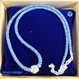 Saphir Collier blau mit Blume (8409)
