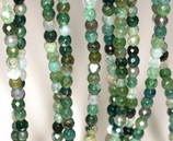Mineralien Perlen (1S) - Moosachat Mischung - facettiert ~2.5mm ()