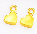 925 Herz (1) - 5x6mm vergoldet - glatt (4686)
