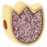 Perle Tulpe (1) - Epoxy rosa Glitzer - 9x8mm (500111)