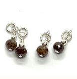 925 Diamant Charm (1) - rotbraun facettiert - ~4mm (890185)