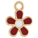 Anhänger Blume (1) - mit Epoxy rot/weiss - 10.5mm (500098)