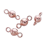 925 Verbinder (1) - 4mm Kugel rosé - vergoldet (5637)