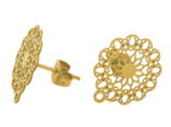 Ohrstecker (1P) - 15mm Edelstahl golden - mit Rückteil (451438)