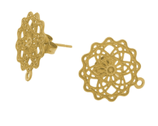 Ohrstecker (1P) - 14mm Edelstahl golden - mit Rückteil (451439)