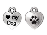 Anhänger Dog (1) - Zinklegierung altsilber - ~16x11mm (451472)