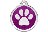 Médaille Red Dingo violet pailletée "patte" - Petit Modèle