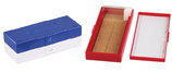 Caja Plástica para 50 laminillas de 25x75 mm. Dimensiones: 20.8 x 8.6 x 3.5 cm. Marca HEATHROW SCIENTIFIC HS15996