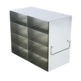 Gradilla Horizontal de acero inoxidable, para utilizar en sistemas de refrigeración Vertical, acomoda 8 cajas de 2" alto de cartón, policarbonato, polipropileno o metálicas, Marca Crystal Tech. UF-242