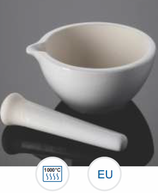 MORTERO DE PORCELANA CON MANO, DISEÑO EURO, RESISTE HASTA 1000°C, MARCA GLASSCO