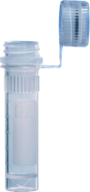 Microtubo roscado de 2 ml. Graduado, fondo cónico con faldón, con moleteado, tapón adjunto, campo de rotulación impreso, con escala, Biosphere® plus, c/250, SARSTEDT 72.694.217