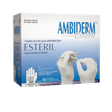 GUANTE ESTÉRIL DE LÁTEX, Marca AMBIDERM 110000012 & 100005012