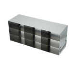 Gradilla Horizontal de acero inoxidable, para utilizar en sistemas de refrigeración Vertical, acomoda 9 cajas de 2" alto de cartón, policarbonato, polipropileno o metálicas, Marca Crystal Tech UF-332